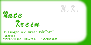 mate krein business card